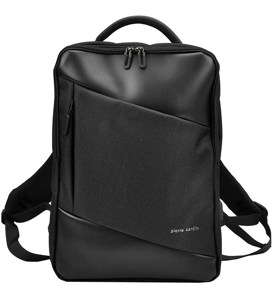 Čierny elegantný pánsky ruksak na notebook Pierre Cardin
