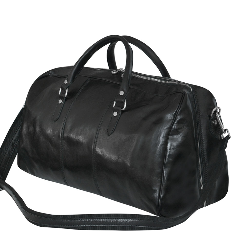 Veľká čierna pánska kožená cestovná taška