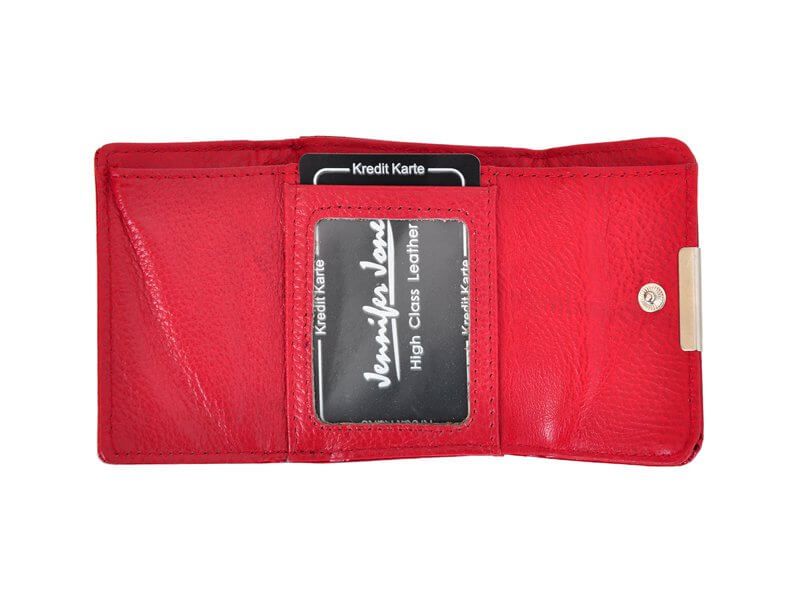 Mini dámska kožená peňaženka Jennifer Jones červená