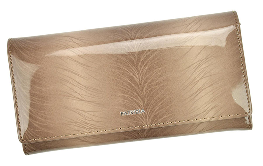 Detail produktu Béžová dámska lakovaná kožená peňaženka Patrizia FF100