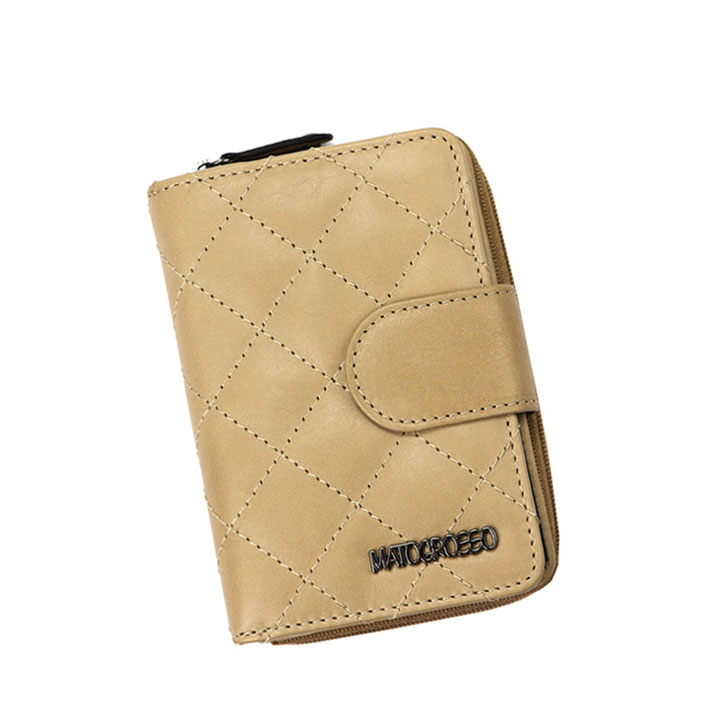 Detail produktu Béžová prešívaná dámska kožená peňaženka Mato Grosso