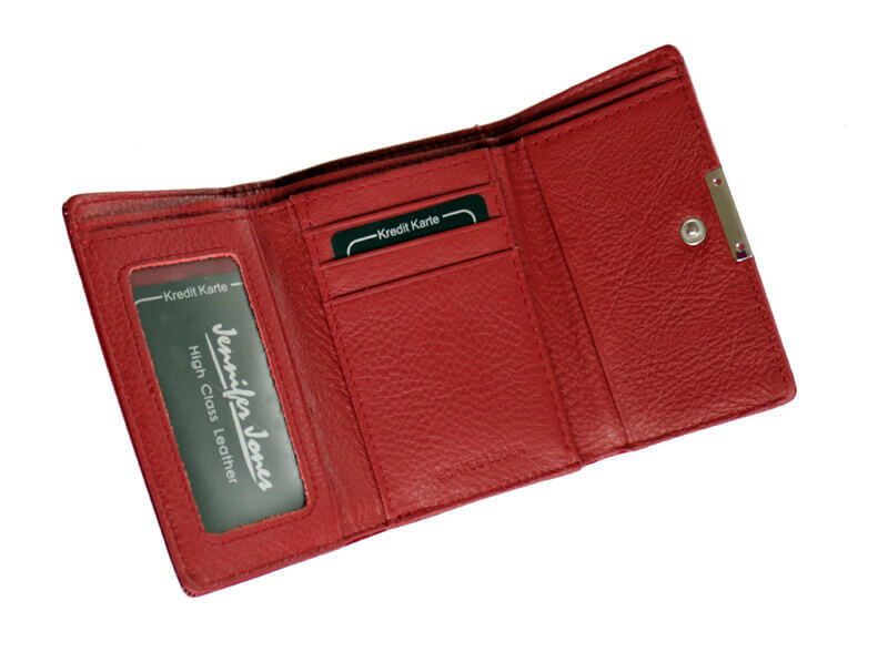Dámska kožená malá peňaženka červená