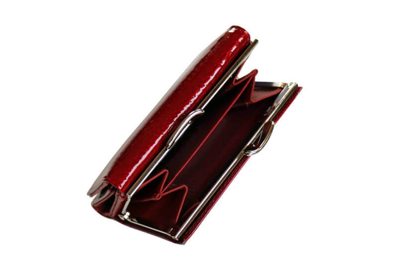 Dámska kožená malá peňaženka červená
