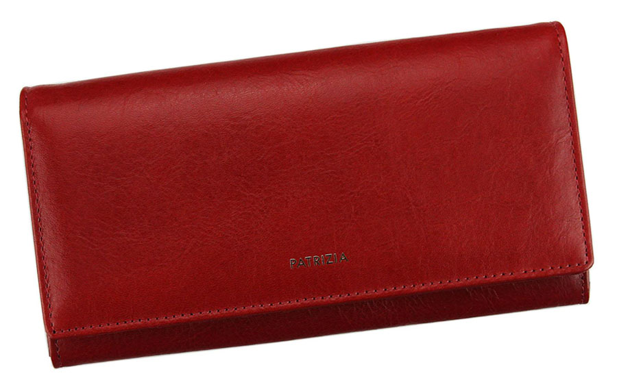 Červená kožená peňaženka Patrizia s mincovníkom na zips