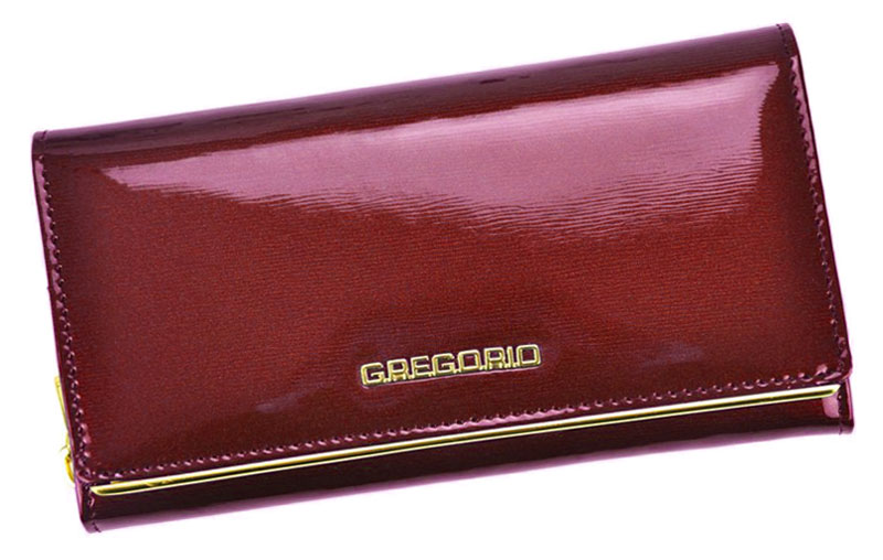 Detail produktu Červená kožená lakovaná peňaženka Gregorio ZLL106