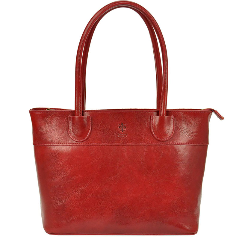 Detail produktu Červená kožená kabelka Florence