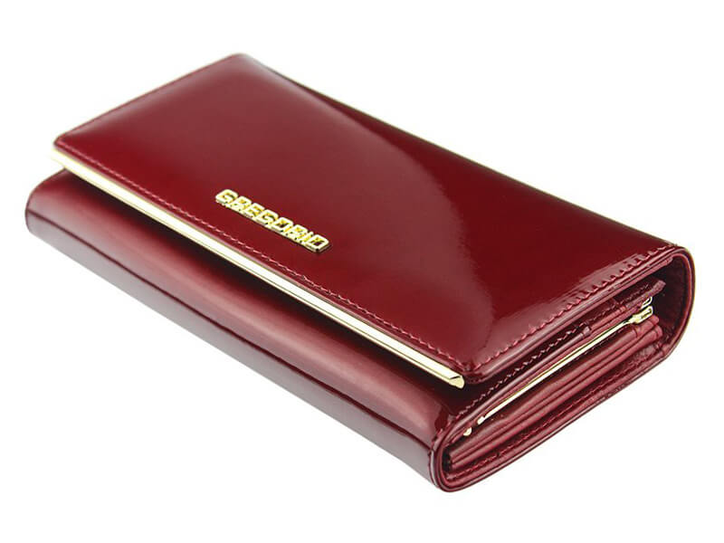 Dámska lakovaná kožená peňaženka Gregorio ZLL-100 červená
