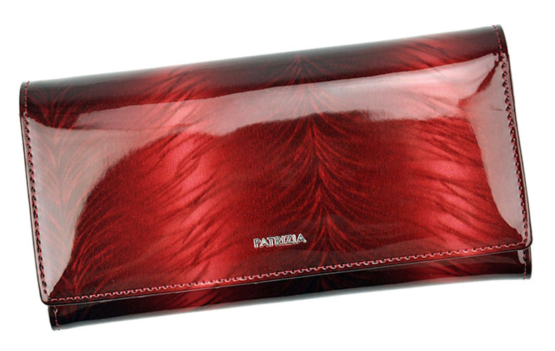 Detail produktu Červená dámska lakovaná kožená peňaženka Patrizia FF100