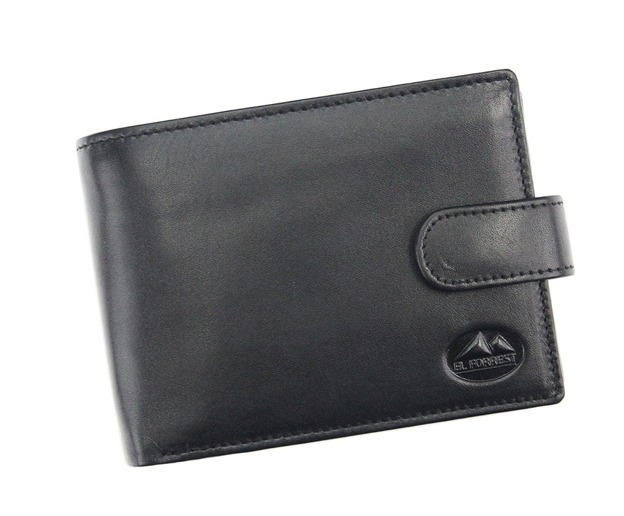 Detail produktu Čierna pánska kožená peňaženka El Forrest so zapínaním L892-67