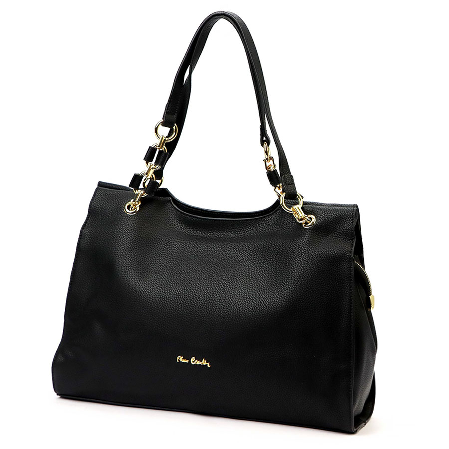 Detail produktu Elegantná čierna kožená kabelka Pierre Cardin L55097