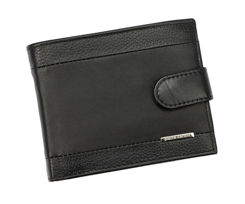 Čierna pánska kožená peňaženka so zapínaním Pierre Cardin RFID L74324a