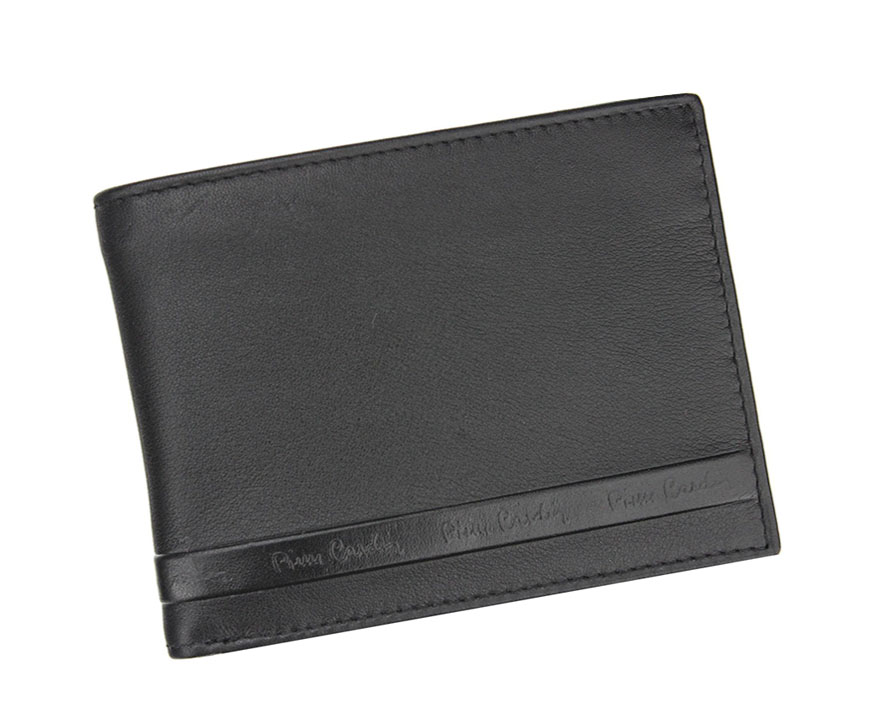 Detail produktu Luxusná čierna kožená peňaženka Pierre Cardin s ochranou RFID