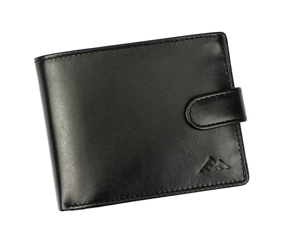 Detail produktu Čierna pánska kožená peňaženka El Forrest so zapínaním L545-67
