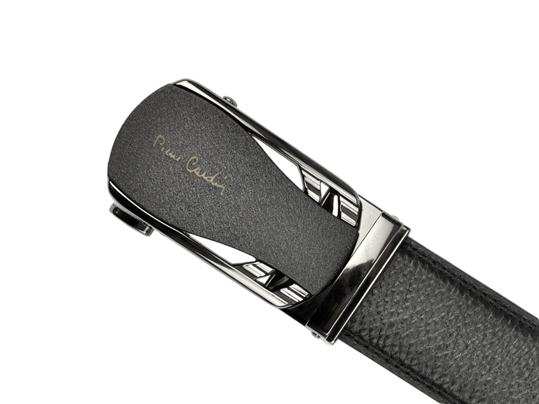 Luxusný čierny pánsky kožený opasok Pierre Cardin 518