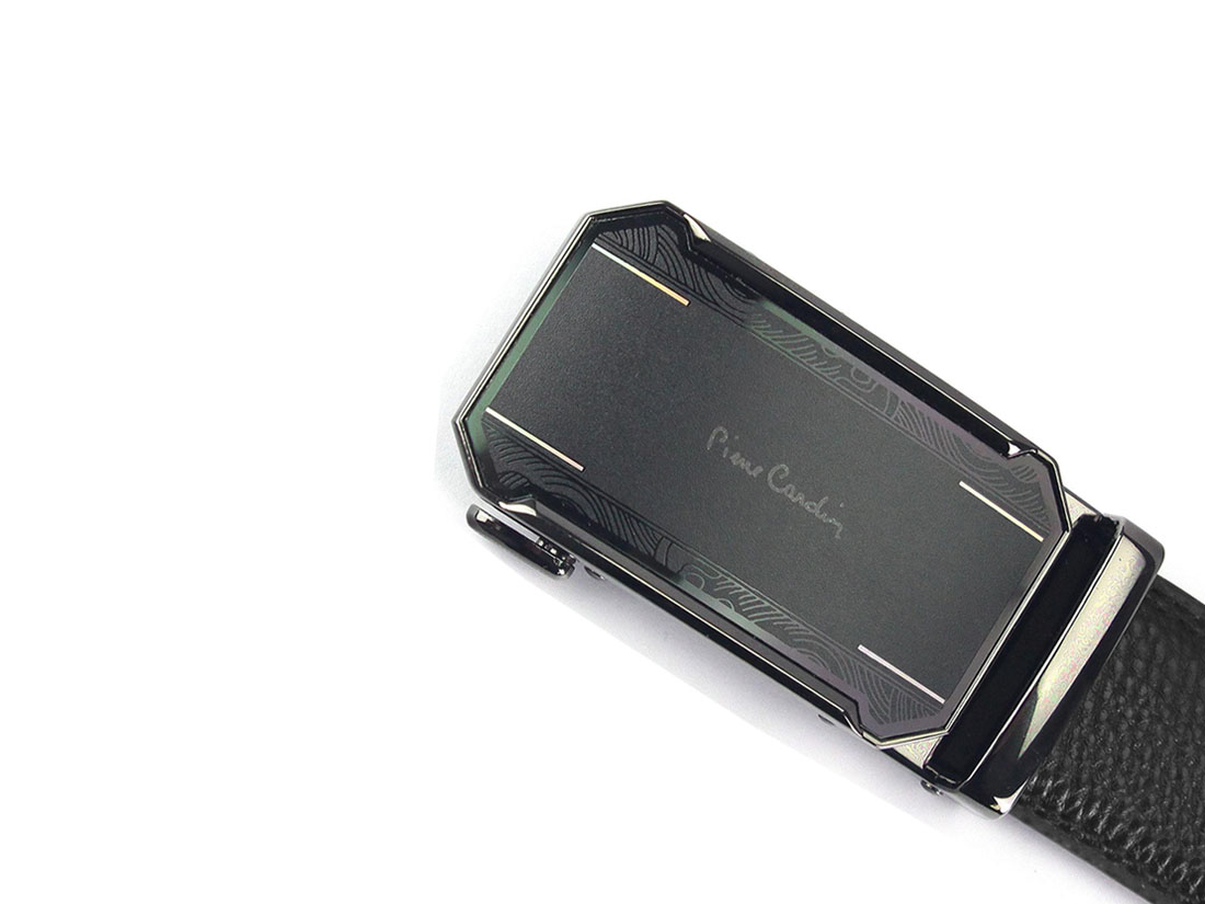 Detail produktu Luxusný čierny pánsky kožený opasok Pierre Cardin L546