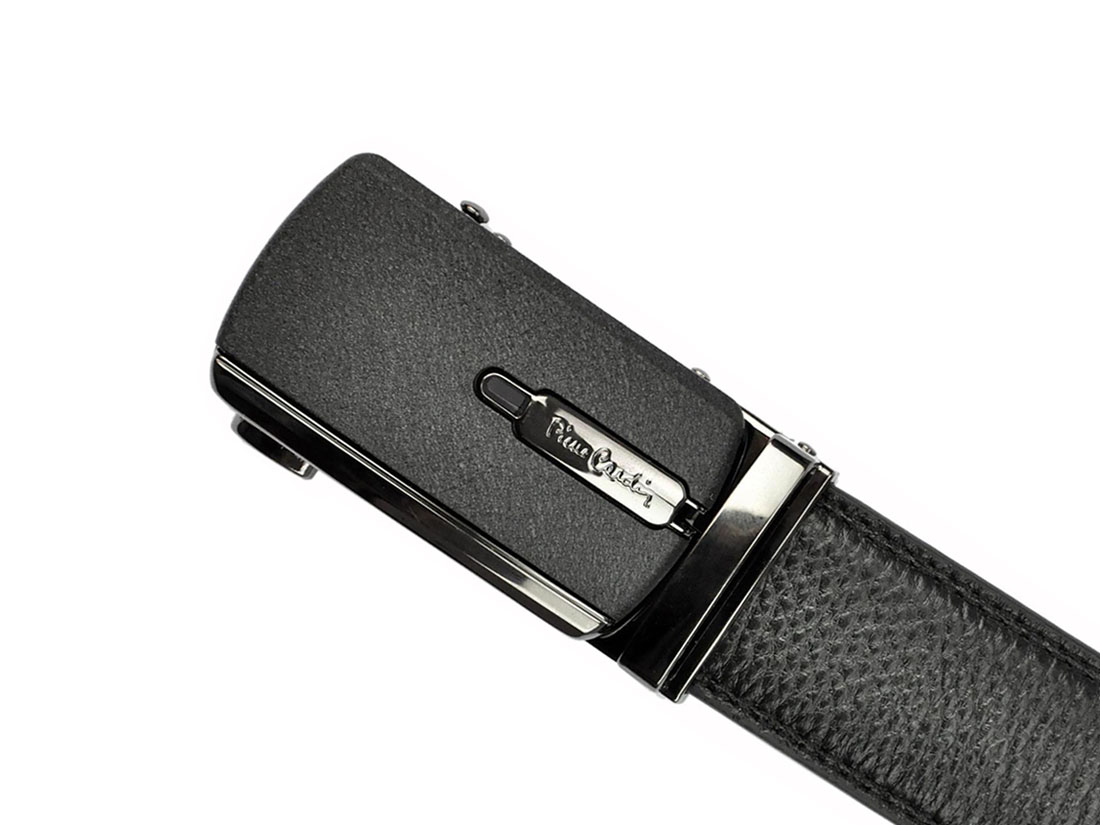 Luxusný čierny pánsky kožený opasok Pierre Cardin L541