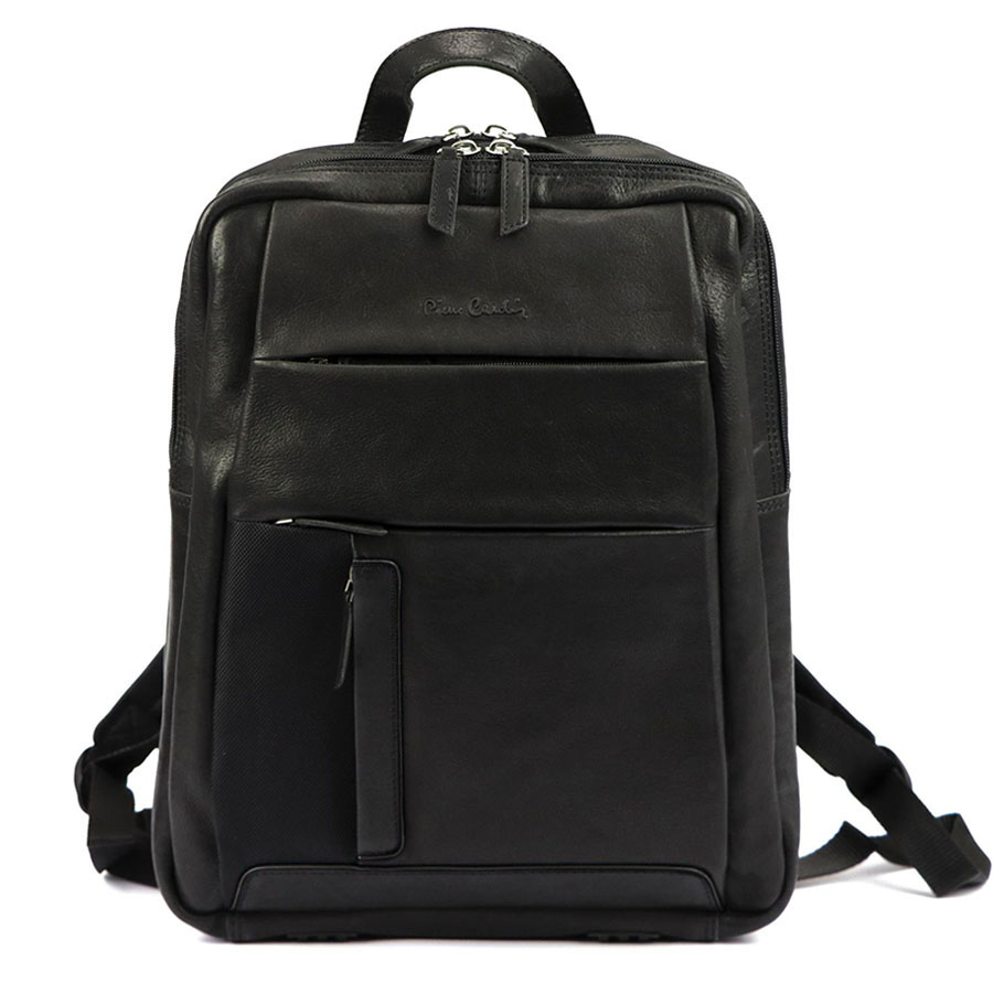 Detail produktu Čierny pánsky kožený ruksak na notebook Pierre Cardin L200120-2