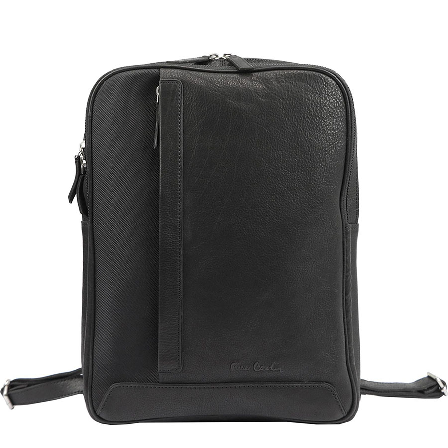 Čierny kožený ruksak Pierre Cardin L28011