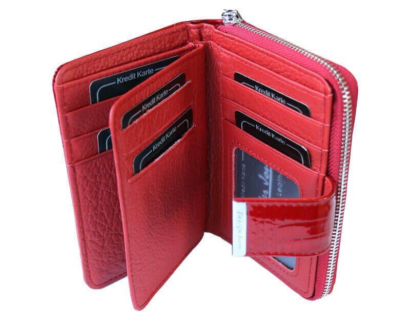 Kožená dámska peňaženka Jennifer Jones červená 6209