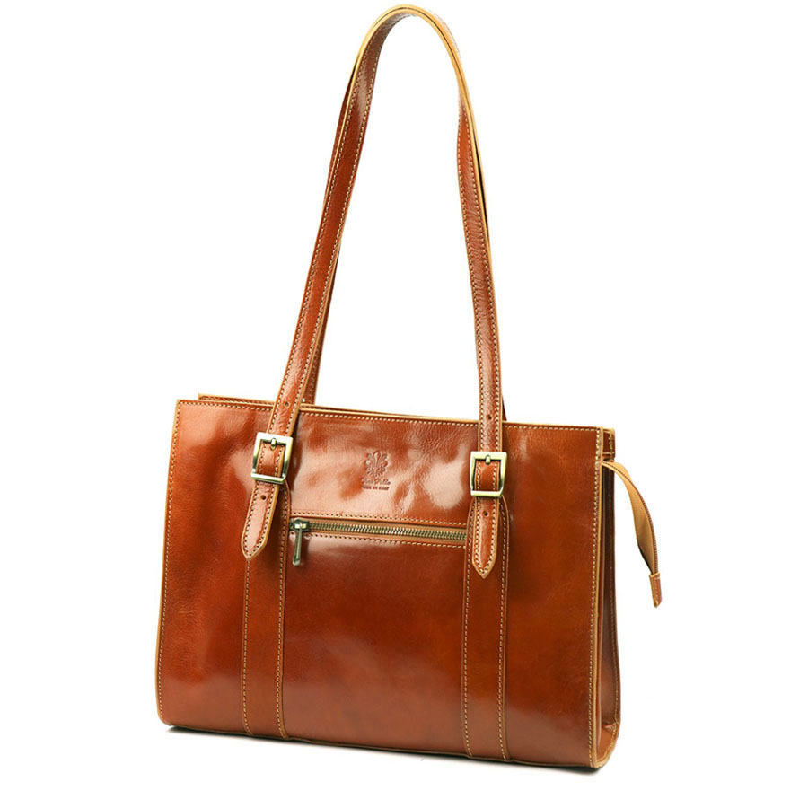 Detail produktu Hnedá camel kožená kabelka cez plece Florence LZ54