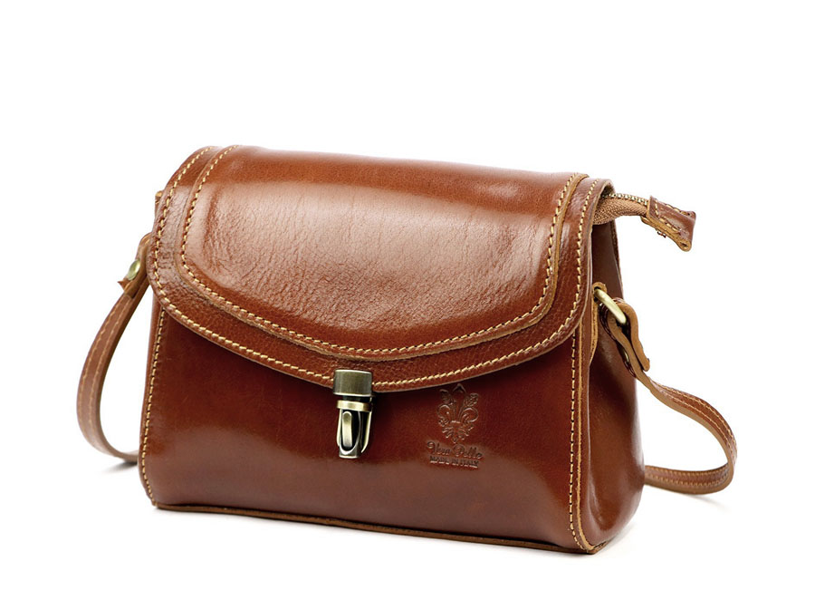 Detail produktu Malá camel hnedá kožená crossbody kabelka Florence