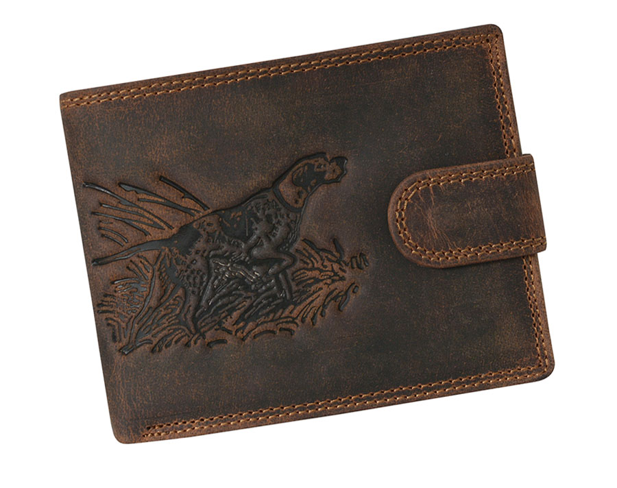 Detail produktu Hnedá pánska brúsená kožená peňaženka pes