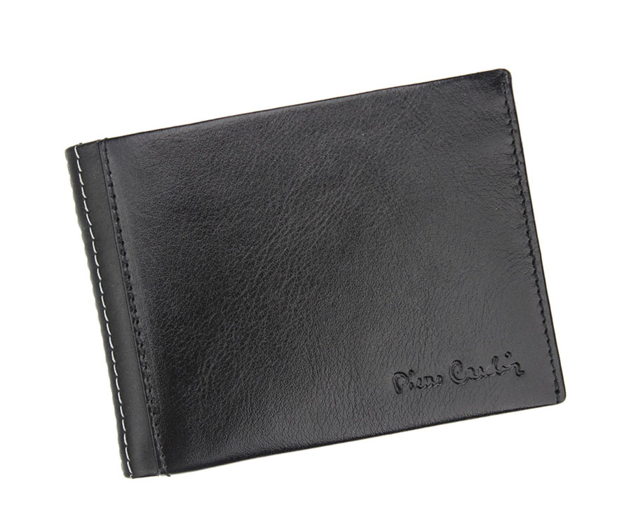 Čierna jednoduchá pánska kožená peňaženka Pierre Cardin L338806