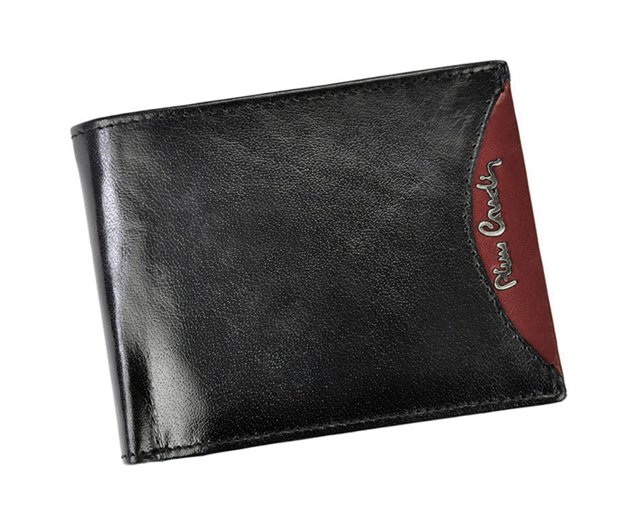 Jednoduchá čierno-bordová kožená peňaženka Pierre Cardin 29-8805 RFID
