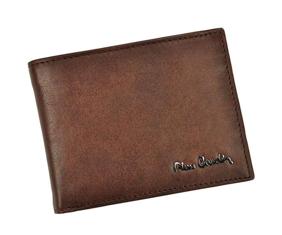 Detail produktu Jednoduchá hnedá pánska kožená peňaženka Pierre Cardin RFID 50-8805