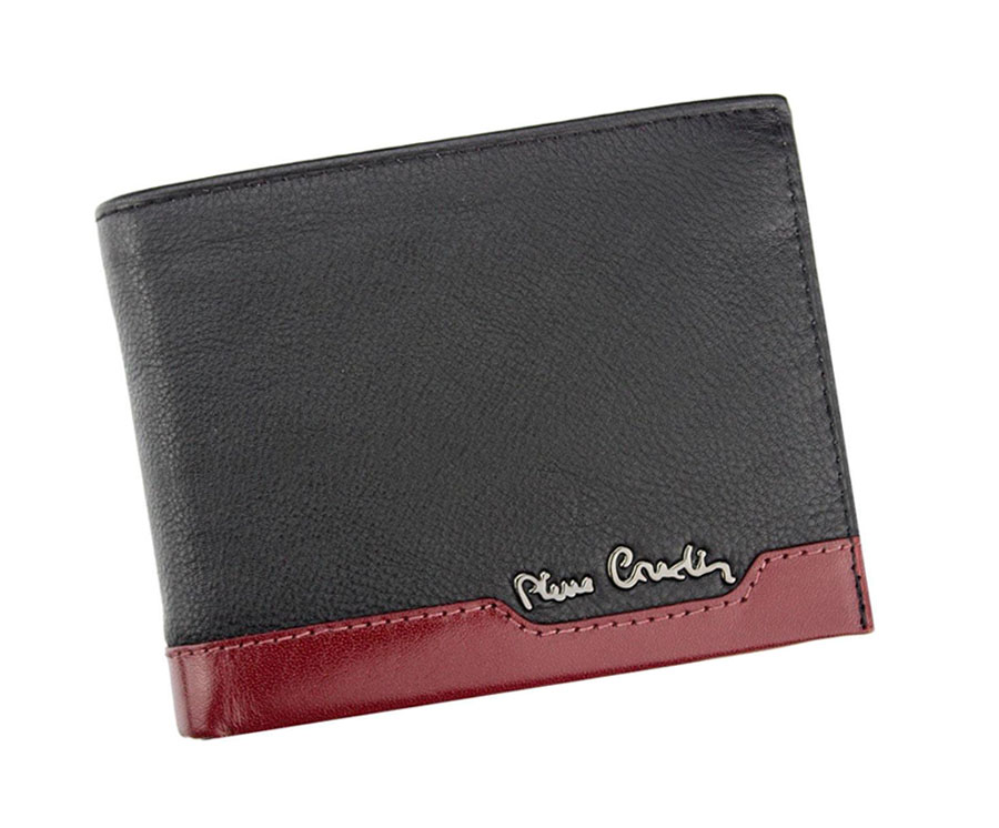 Detail produktu Jednoduchá pánska kožená peňaženka Pierre Cardin čierno-bordová L378805