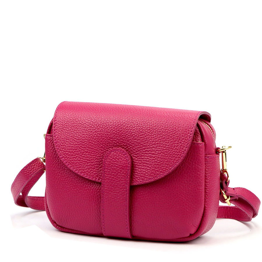 Detail produktu Kožená cyklamenová crossbody kabelka L35100