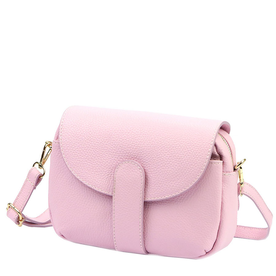 Detail produktu Kožená ružová crossbody kabelka L35100