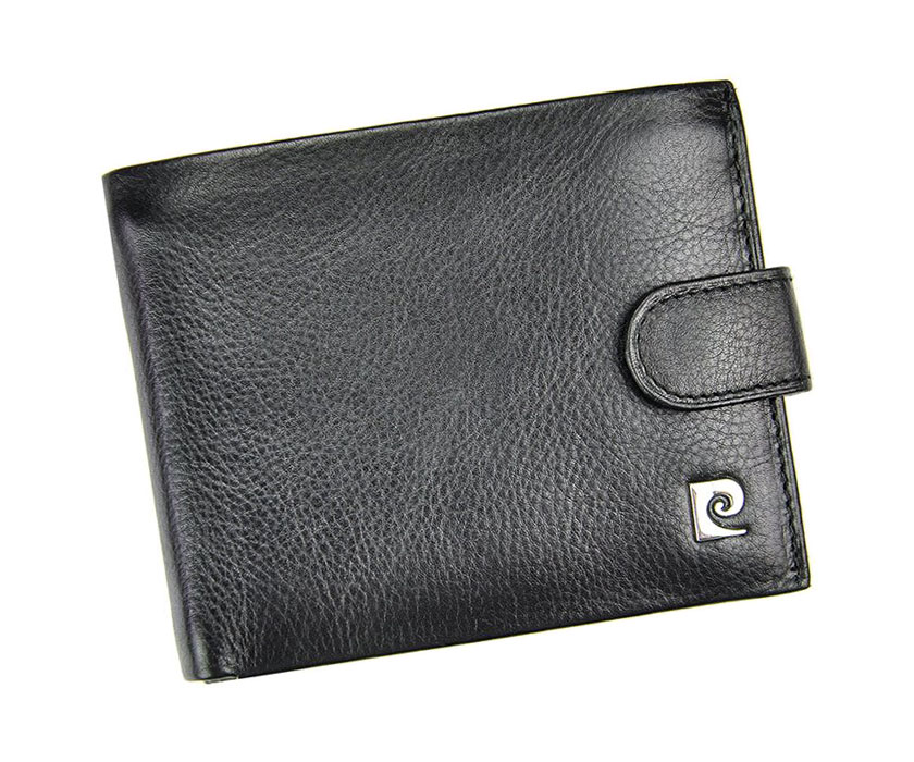 Čierna kožená peňaženka so zapínaním Pierre Cardin RFID 03-324a