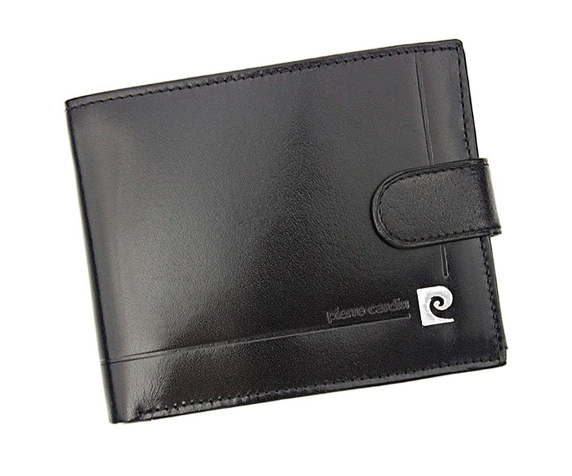 Čierna kožená peňaženka so zapínaním Pierre Cardin L507324a