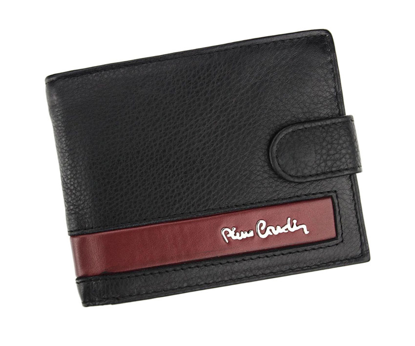 Luxusná čierna kožená peňaženka so zapínaním Pierre Cardin RFID