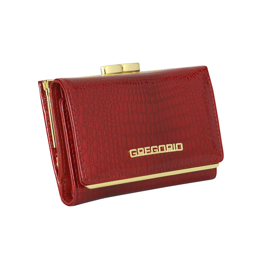 Dámska malá červená kožená peňaženka Gregorio SLL117
