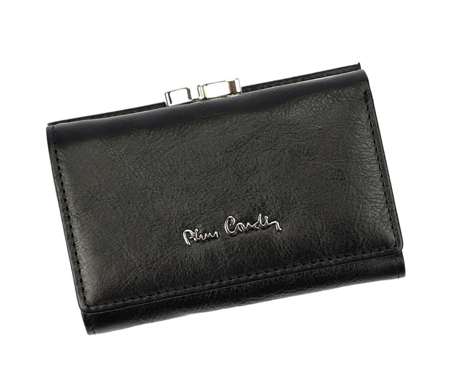 Dámska malá čierna kožená peňaženka Pierre Cardin