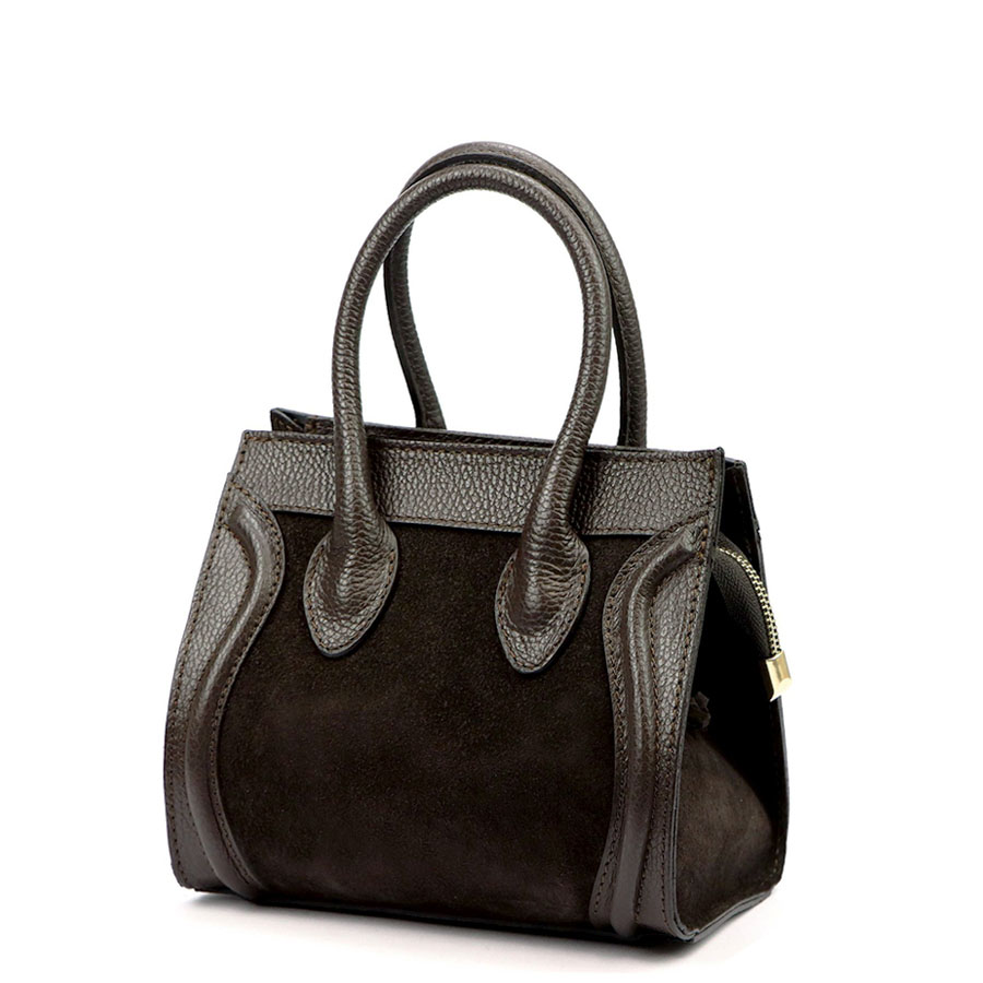 Detail produktu Malá hnedá kožená kabelka do ruky L37181