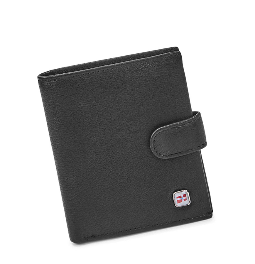 Detail produktu Malá jednoduchá pánska kožená peňaženka so zapínaním Nordee