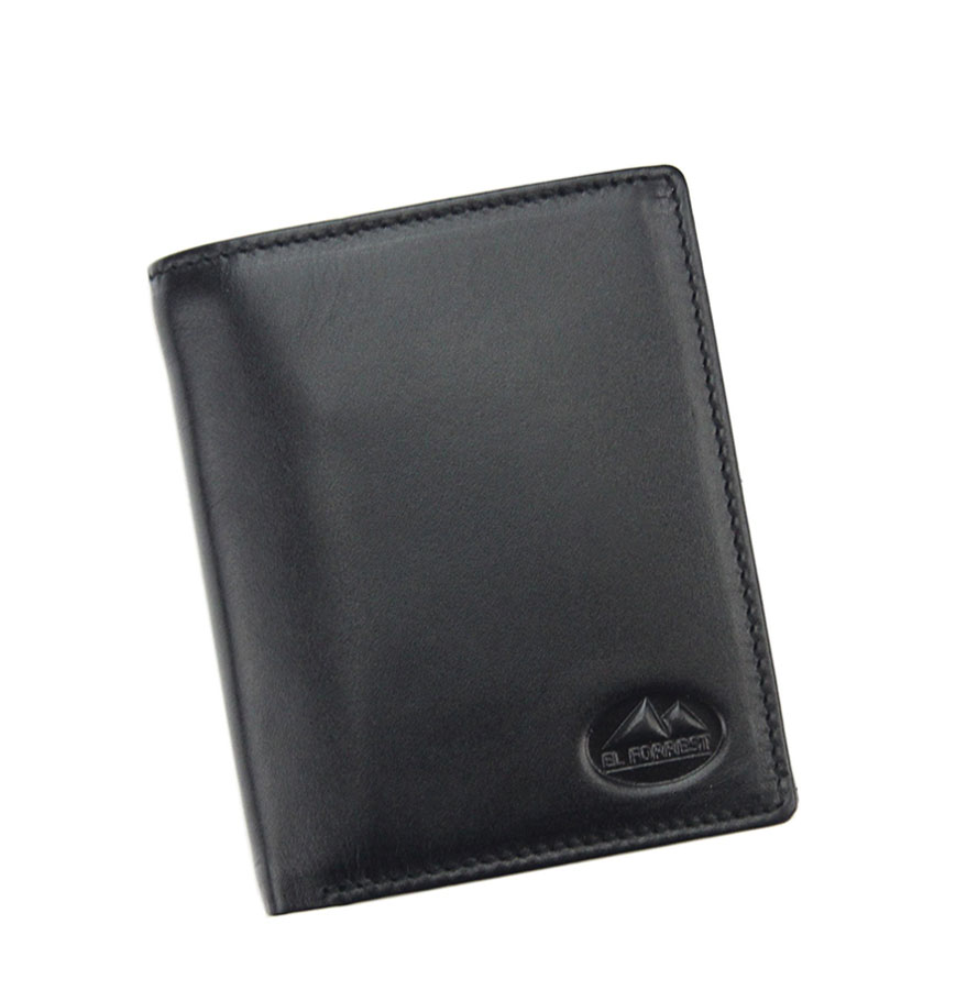 Detail produktu Malá čierna pánska kožená peňaženka El Forrest RFID