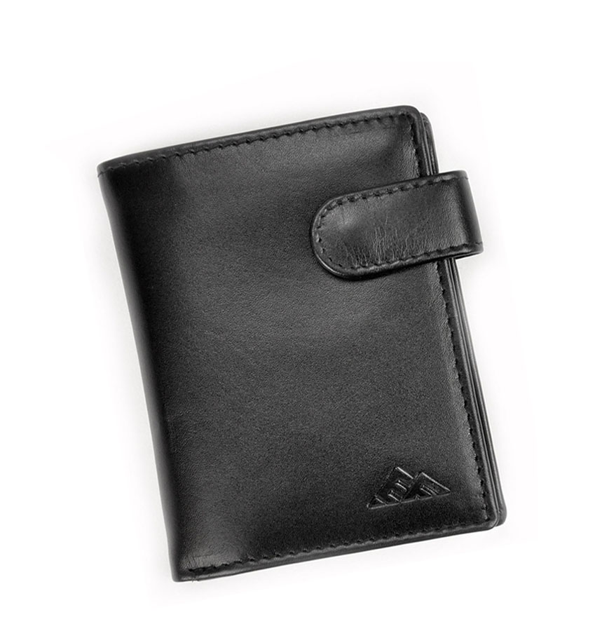 Detail produktu Malá čierna pánska kožená peňaženka so zapínaním El Forrest