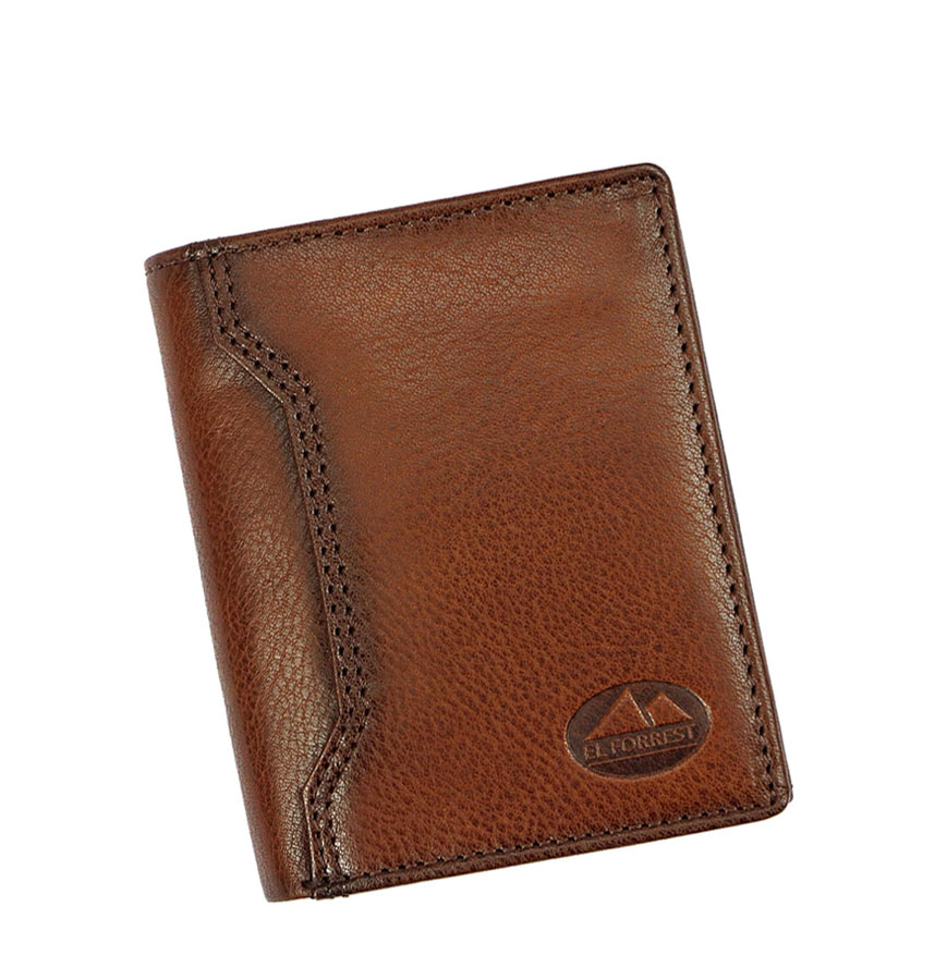 Detail produktu Malá hnedá pánska kožená peňaženka El Forrest RFID