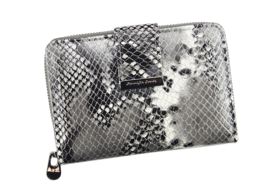 Strieborná kožená dámska peňaženka Jennifer Jones vzorovaná 6209