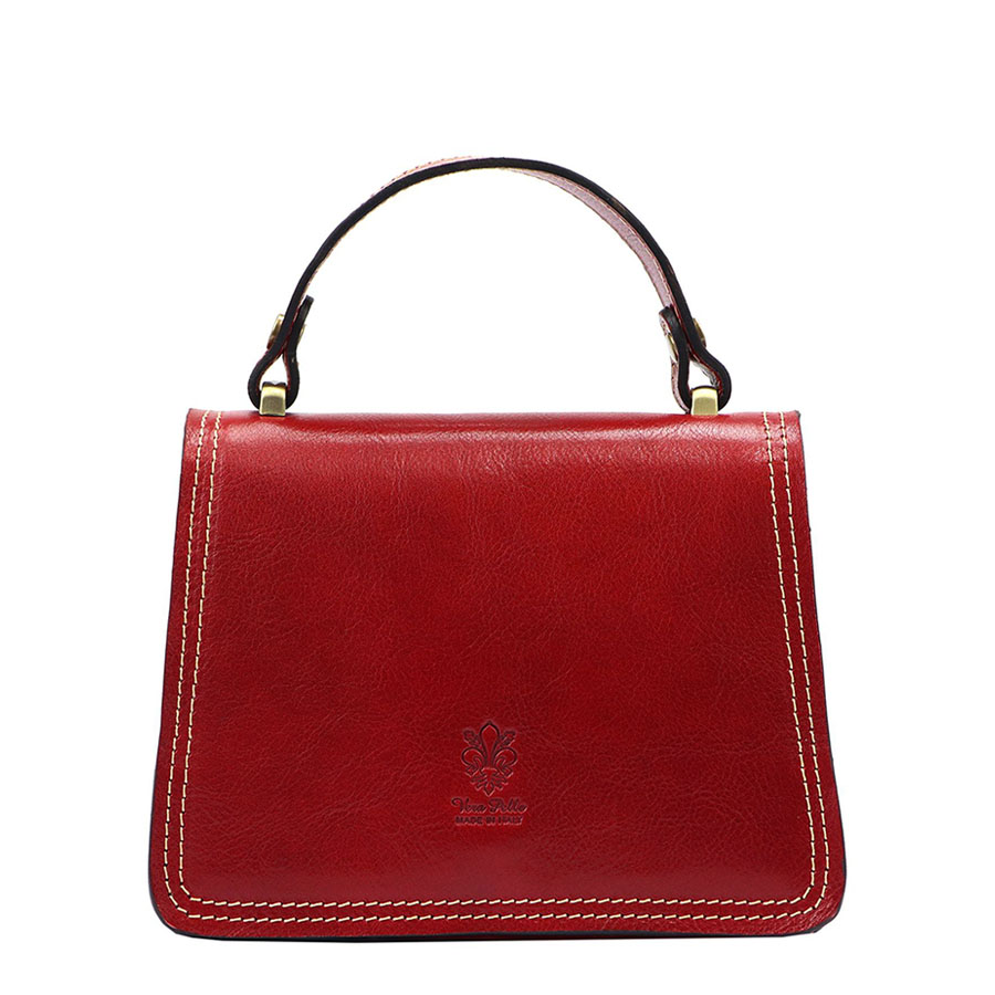 Malá tmavočervená kožená kabelka do ruky Florence