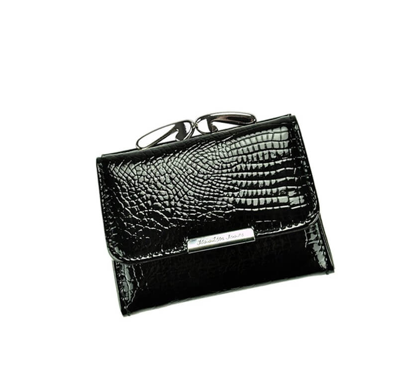 Mini dámska kožená peňaženka Jennifer Jones čierna