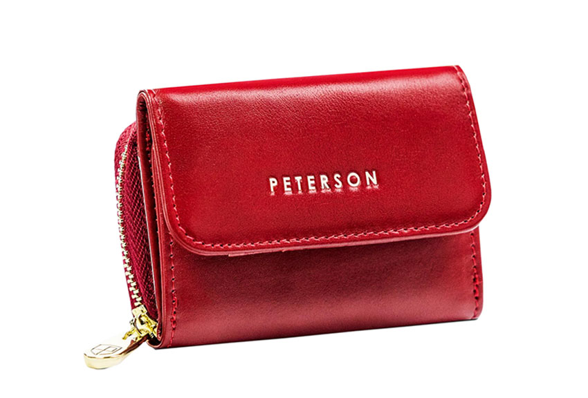 Mini dámska kožená peňaženka Peterson červená L3229