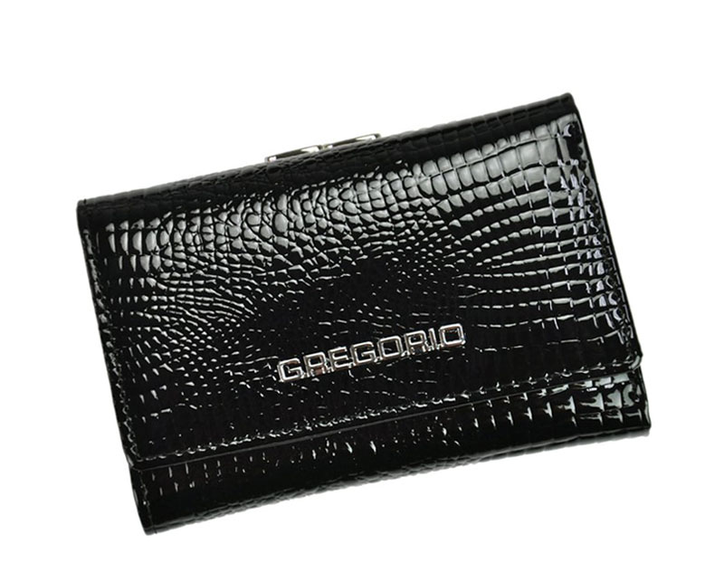 Dámska malá čierna kožená peňaženka Gregorio GF117