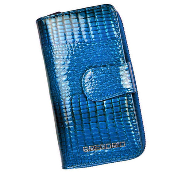 Modrá kožená peňaženka na karty GF116