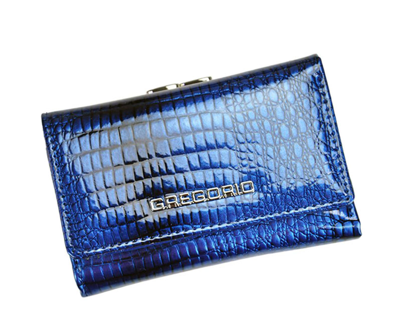Dámska malá modrá kožená peňaženka Gregorio GF117