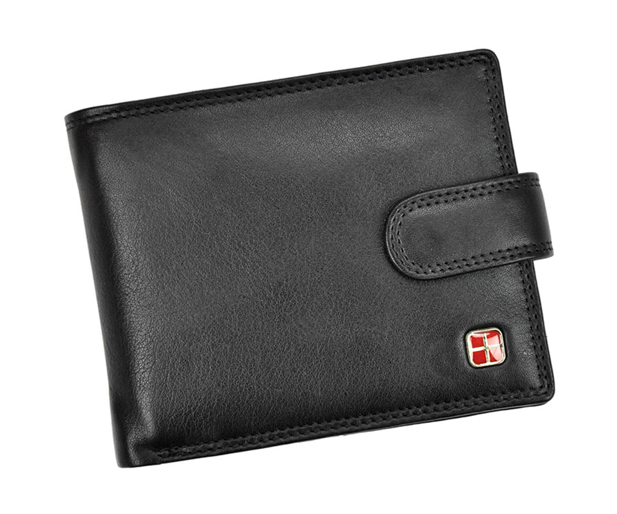 Detail produktu Čierna pánska kožená peňaženka so zapínaním Albatross RFID
